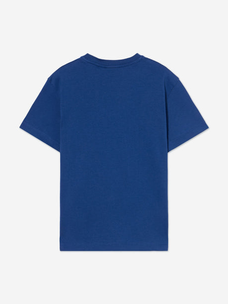 Off-White Boys Big Bookish Crackle Logo T-Shirt in Blue