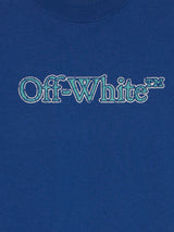 Off-White Boys Big Bookish Crackle Logo T-Shirt in Blue