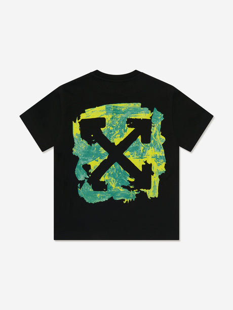 Off-White Boys Arrow Acrylic T-Shirt in Black