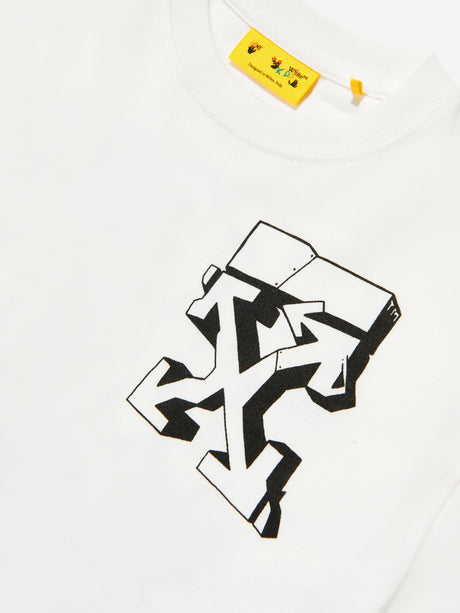 Off-White Kids Graffiti Logo T-Shirt in White