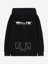 Off-White Kids Type Logo Hoodie in Black