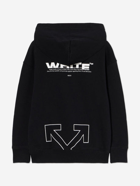 Off-White Kids Type Logo Hoodie in Black