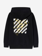 Off-White Kids Diagonal Splat Hoodie in Black