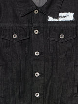 Off-White Boys Diagonal Sponge Denim Jacket in Black