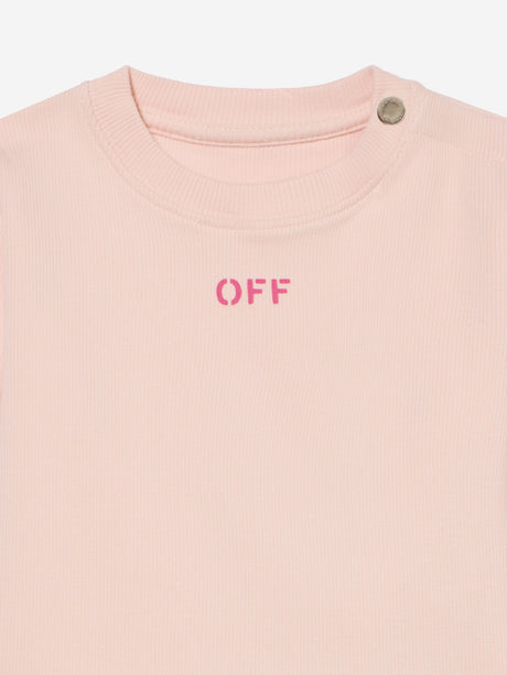 Off-White Baby Girls Off Stamp Long Sleeve T-Shirt in Pink