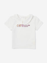 Off-White Baby Girls Bookish Watercolour T-Shirt in White