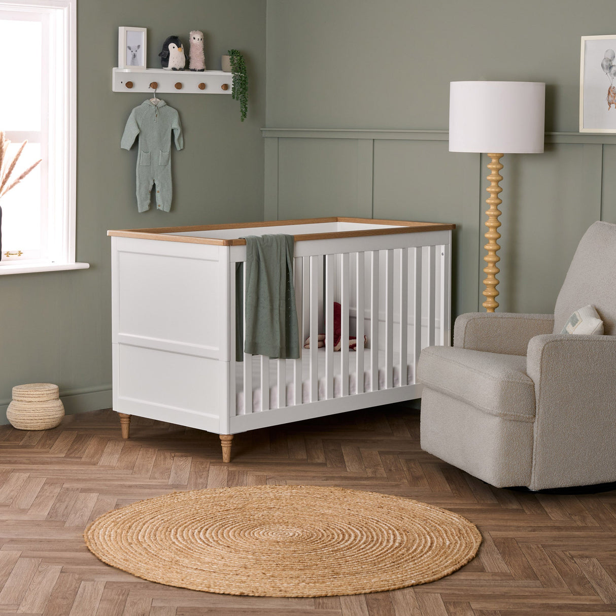 Obaby Orla 3 Piece Nursery Room Set, White with Oak