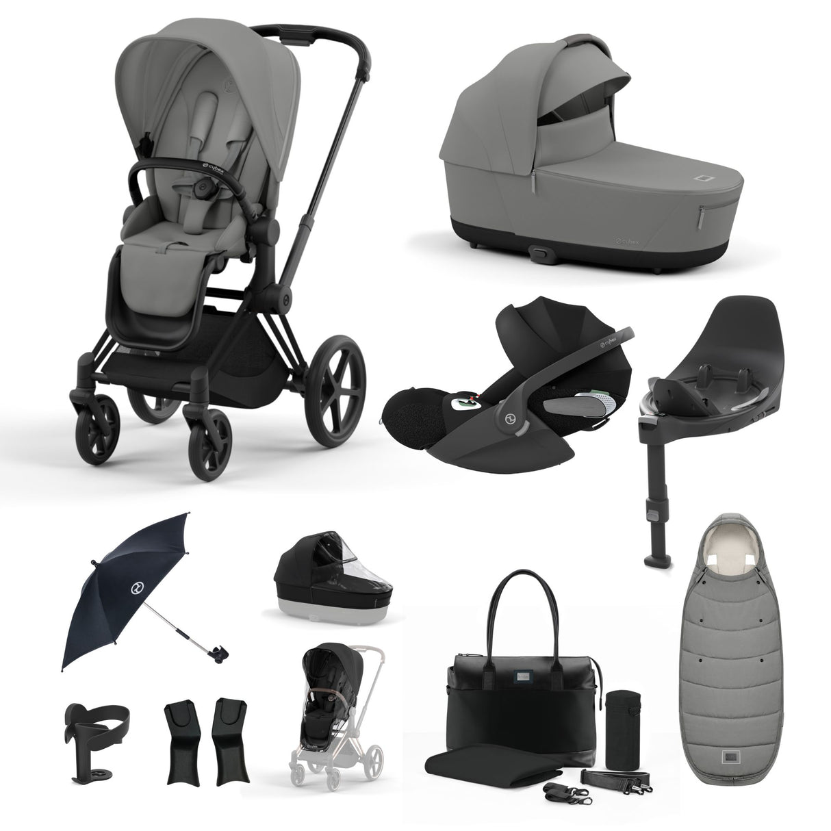 Cybex Priam 11 Piece Accessory Bundle With Cloud T Plus & Base