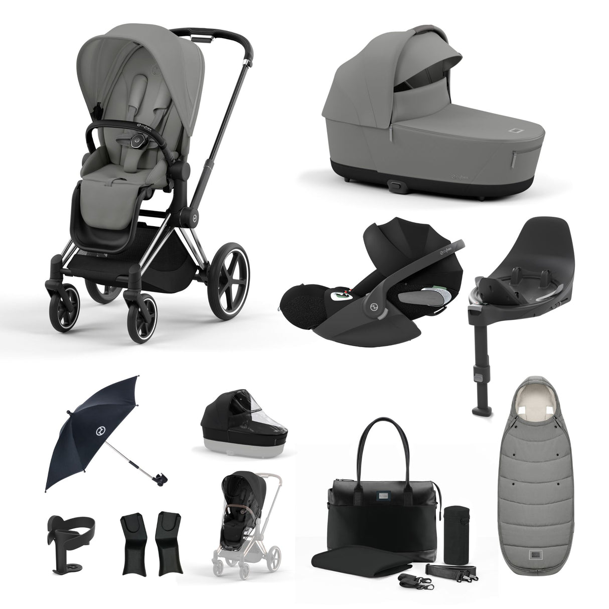 Cybex Priam 11 Piece Accessory Bundle With Cloud T Plus & Base