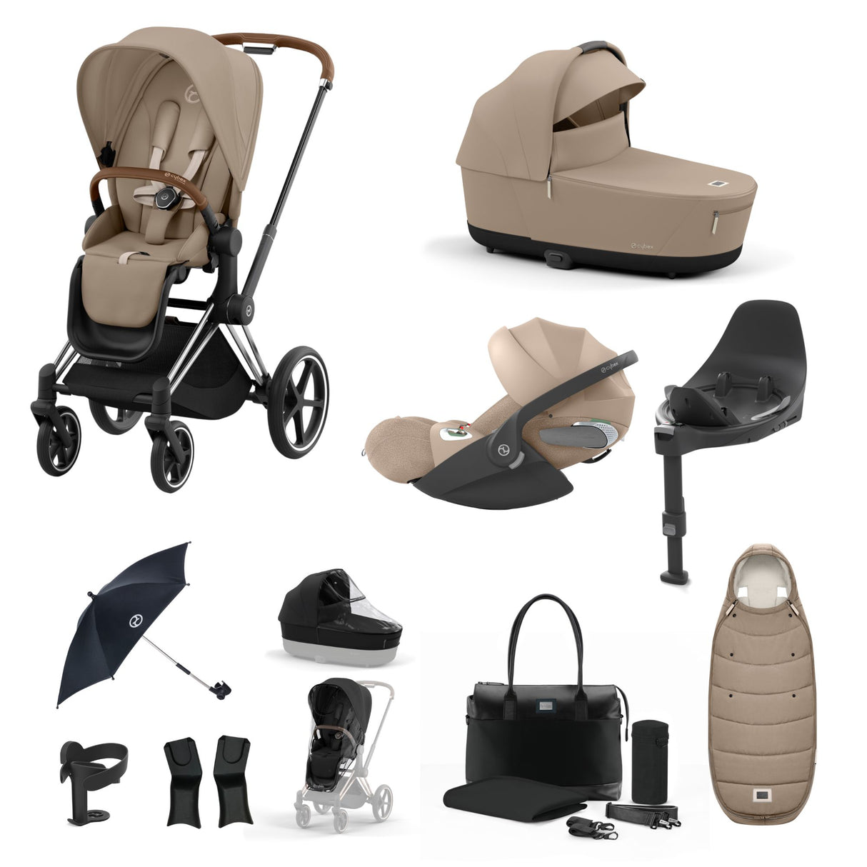 Cybex Priam 11 Piece Accessory Bundle With Cloud T Plus & Base