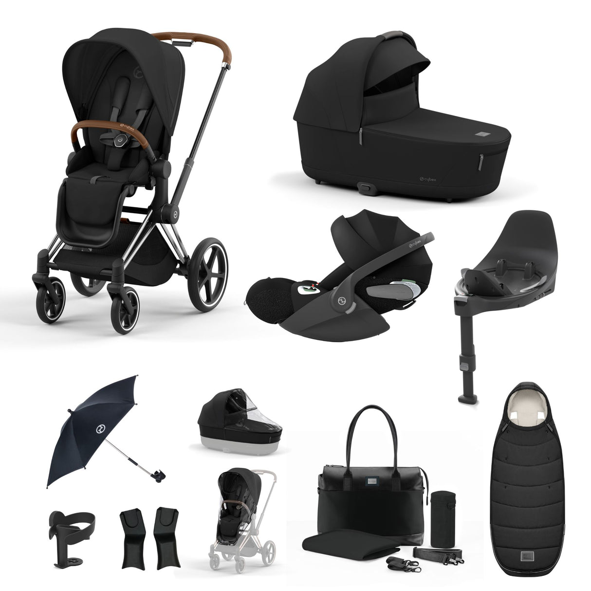 Cybex Priam 11 Piece Accessory Bundle With Cloud T Plus & Base