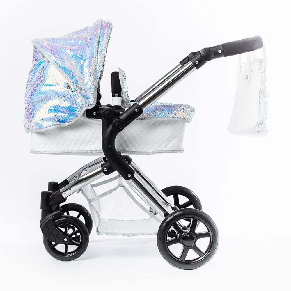 Roma Polly Single Dolls Pram Mermaid – Adjustable Luxury Doll Pushchair, 3 years+