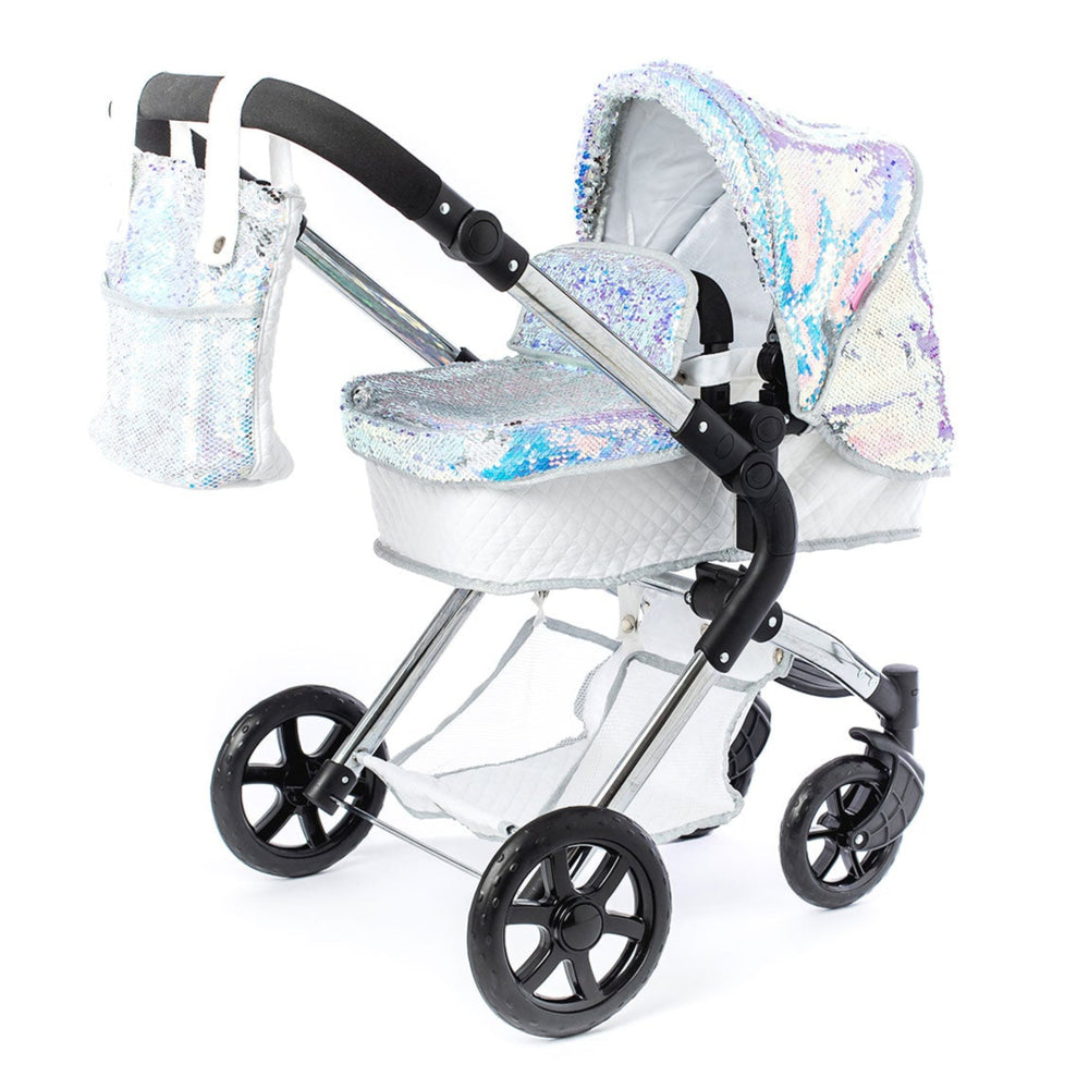Roma Polly Single Dolls Pram Mermaid – Adjustable Luxury Doll Pushchair, 3 years+
