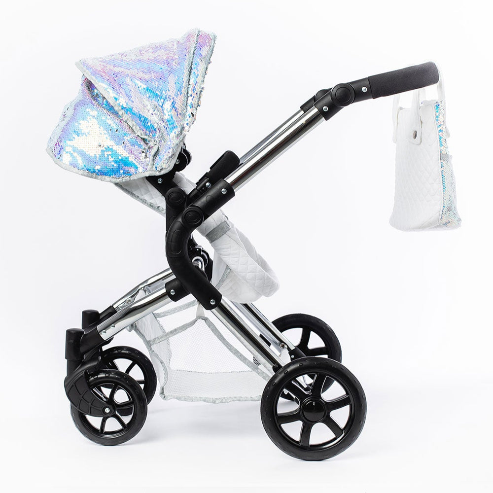Roma Polly Single Dolls Pram Mermaid – Adjustable Luxury Doll Pushchair, 3 years+