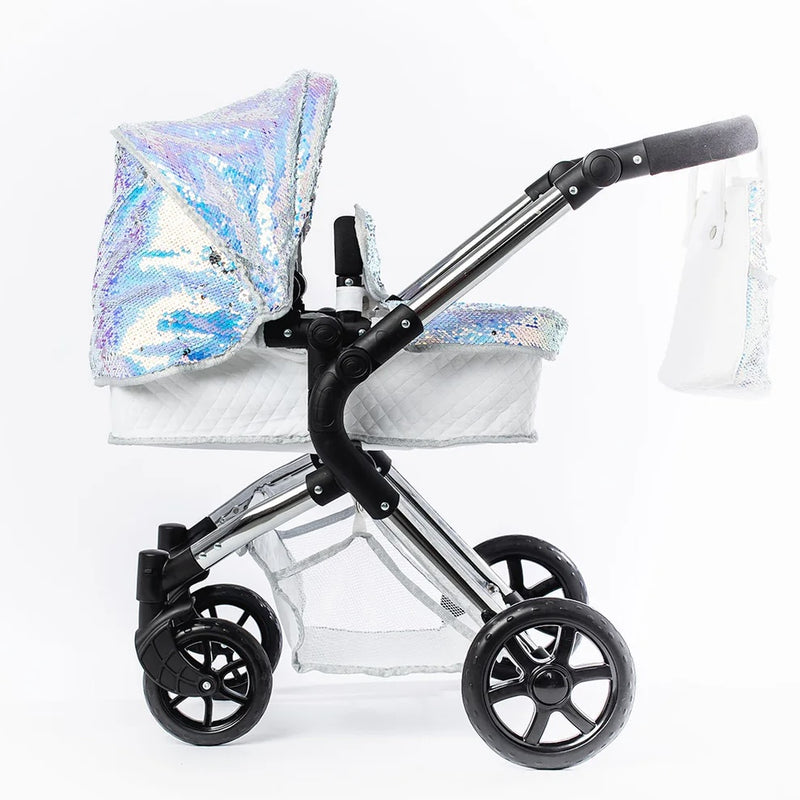 Roma Polly Single Dolls Pram Mermaid – Adjustable Luxury Doll Pushchair, 3 years+
