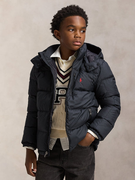 Ralph Lauren Boys Down Padded Puffer Jacket in Black