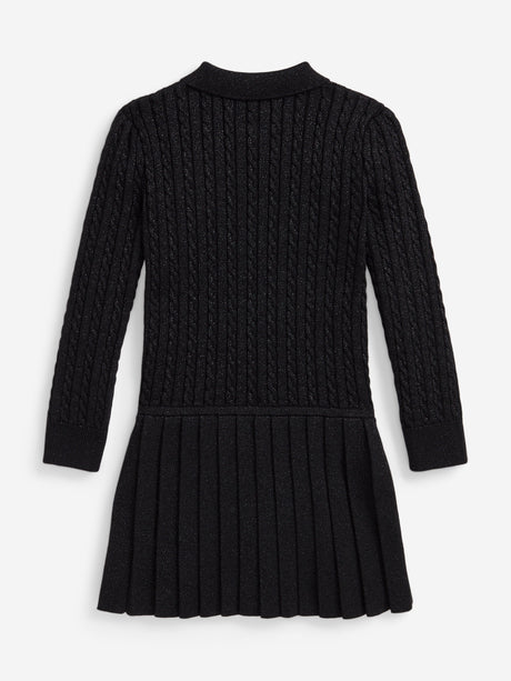 Ralph Lauren Girls Cotton Knit Dress in Black