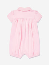 Ralph Lauren Baby Girls Polo Bubble Romper in Pink