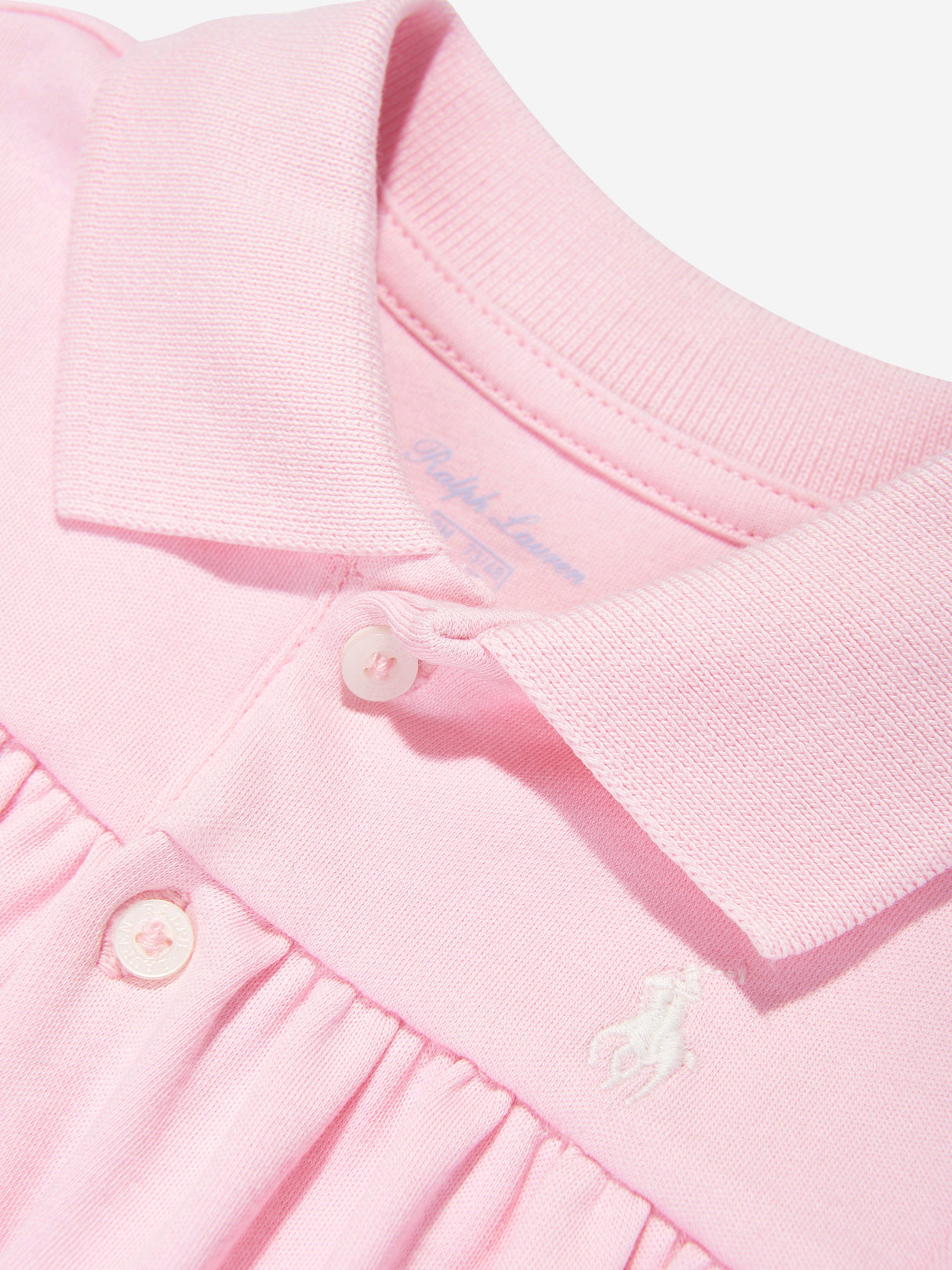 Ralph Lauren Baby Girls Polo Bubble Romper in Pink