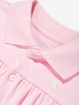 Ralph Lauren Baby Girls Polo Bubble Romper in Pink