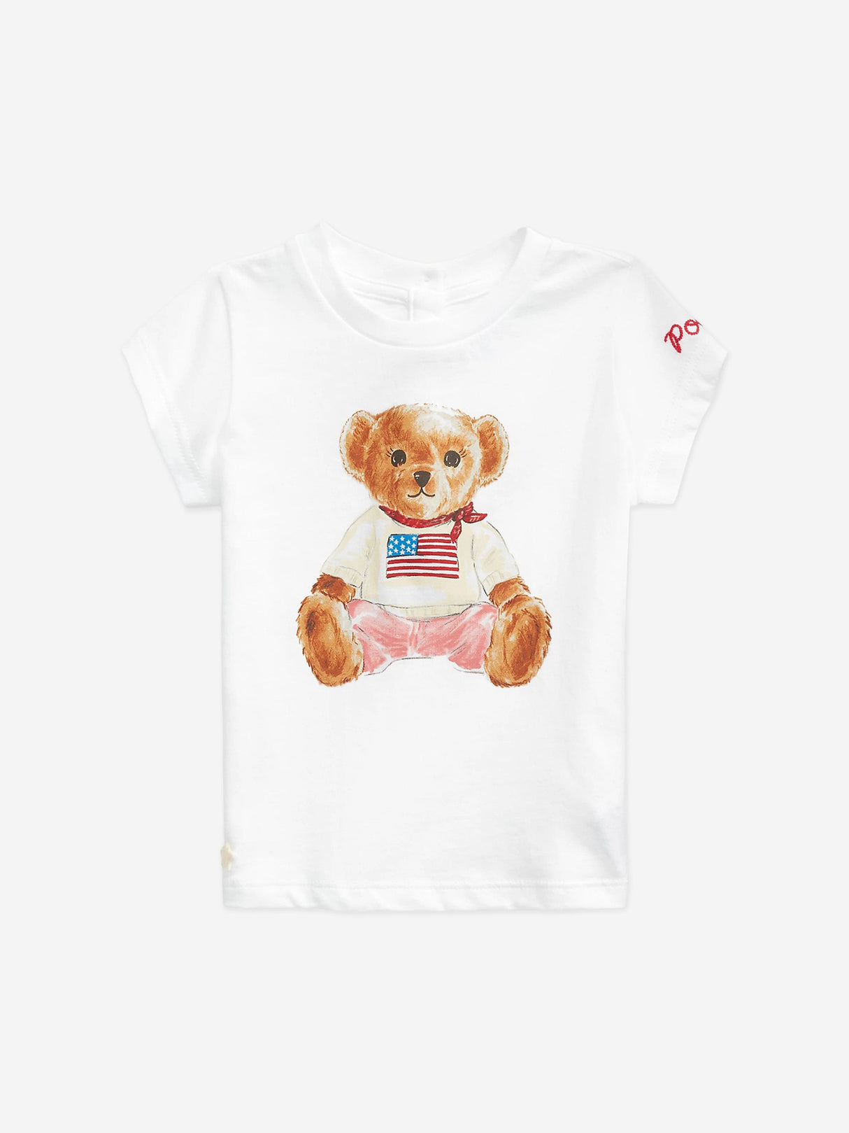 Ralph Lauren Baby Girls Bear T-Shirt in White