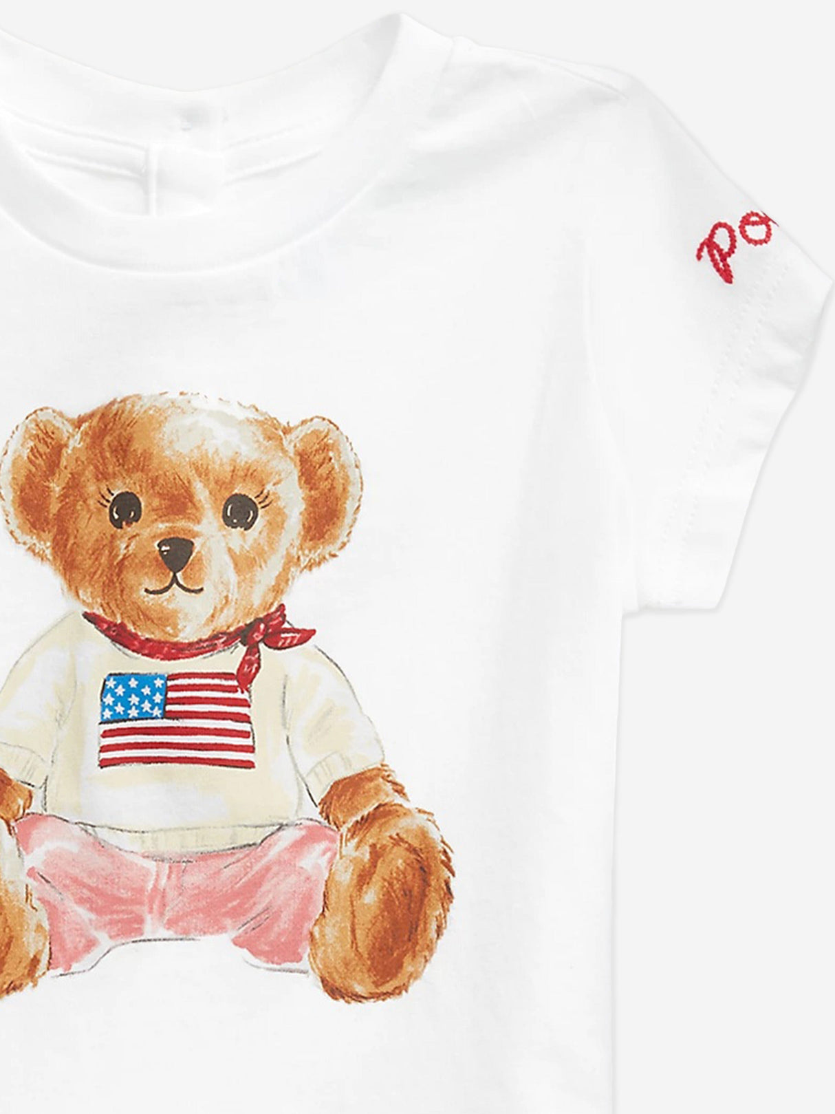 Ralph Lauren Baby Girls Bear T-Shirt in White