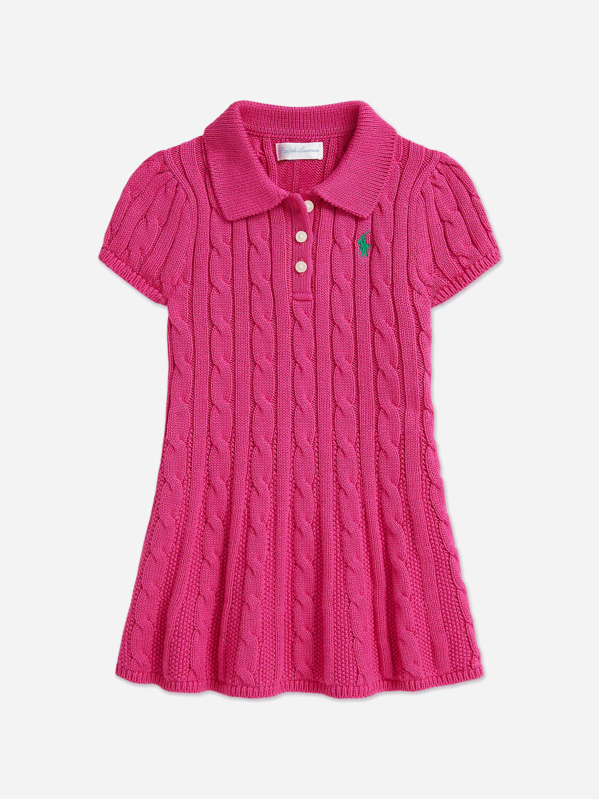 Ralph Lauren Baby Girls Classic Cable Day Dress in Pink