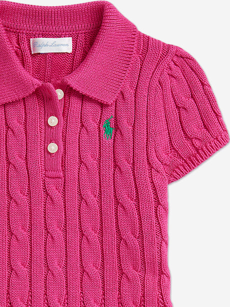 Ralph Lauren Baby Girls Classic Cable Day Dress in Pink