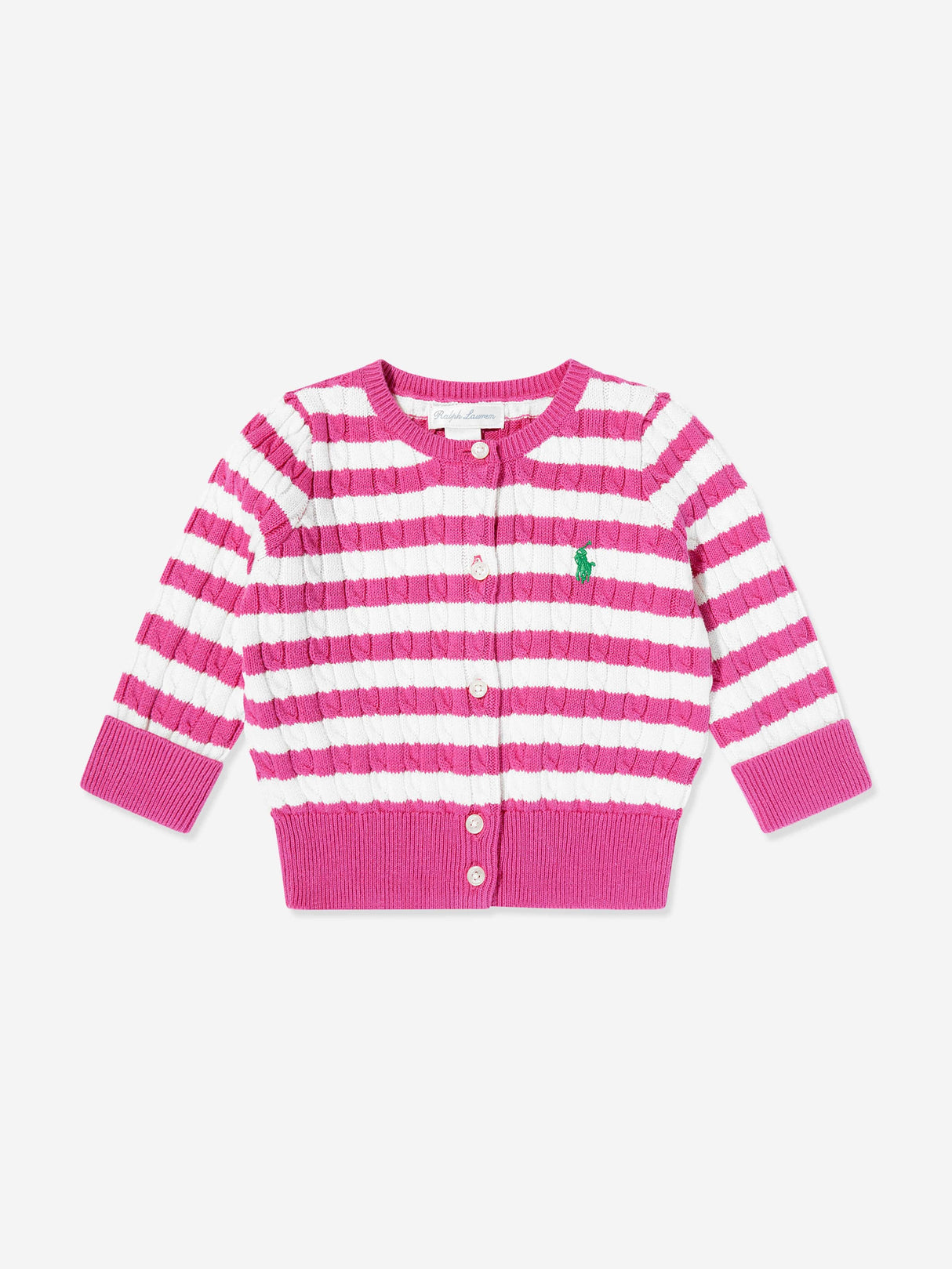 Ralph Lauren Baby Girls Cardigan and Pants Set in Pink