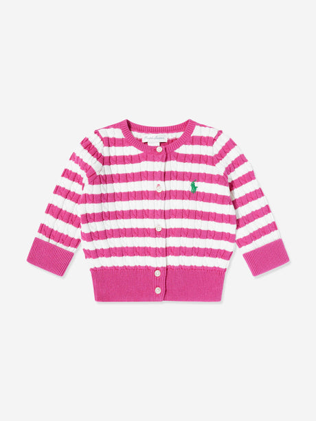 Ralph Lauren Baby Girls Cardigan and Pants Set in Pink