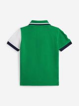 Ralph Lauren Baby Boys Diagonal Stripe Bear Polo Shirt in Green