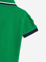 Ralph Lauren Baby Boys Diagonal Stripe Bear Polo Shirt in Green