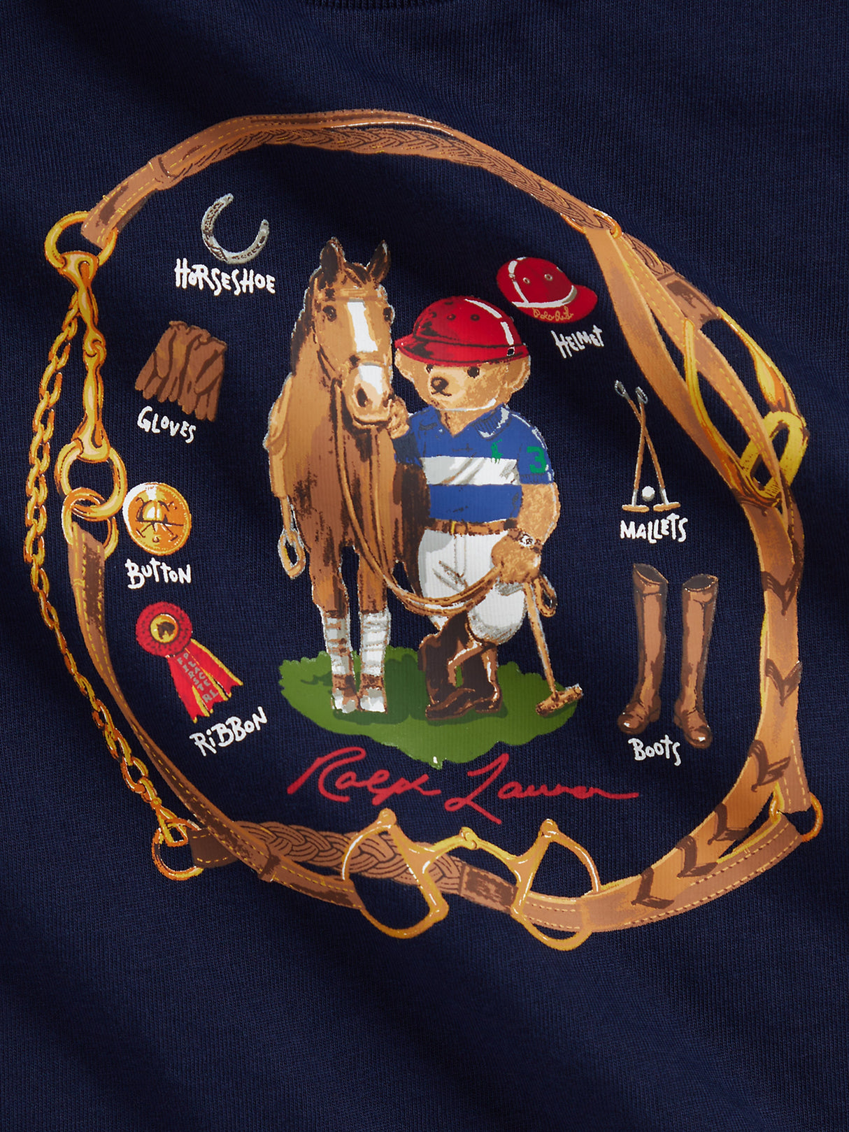 Ralph Lauren Baby Boys Equestrian Bear T-Shirt in Navy