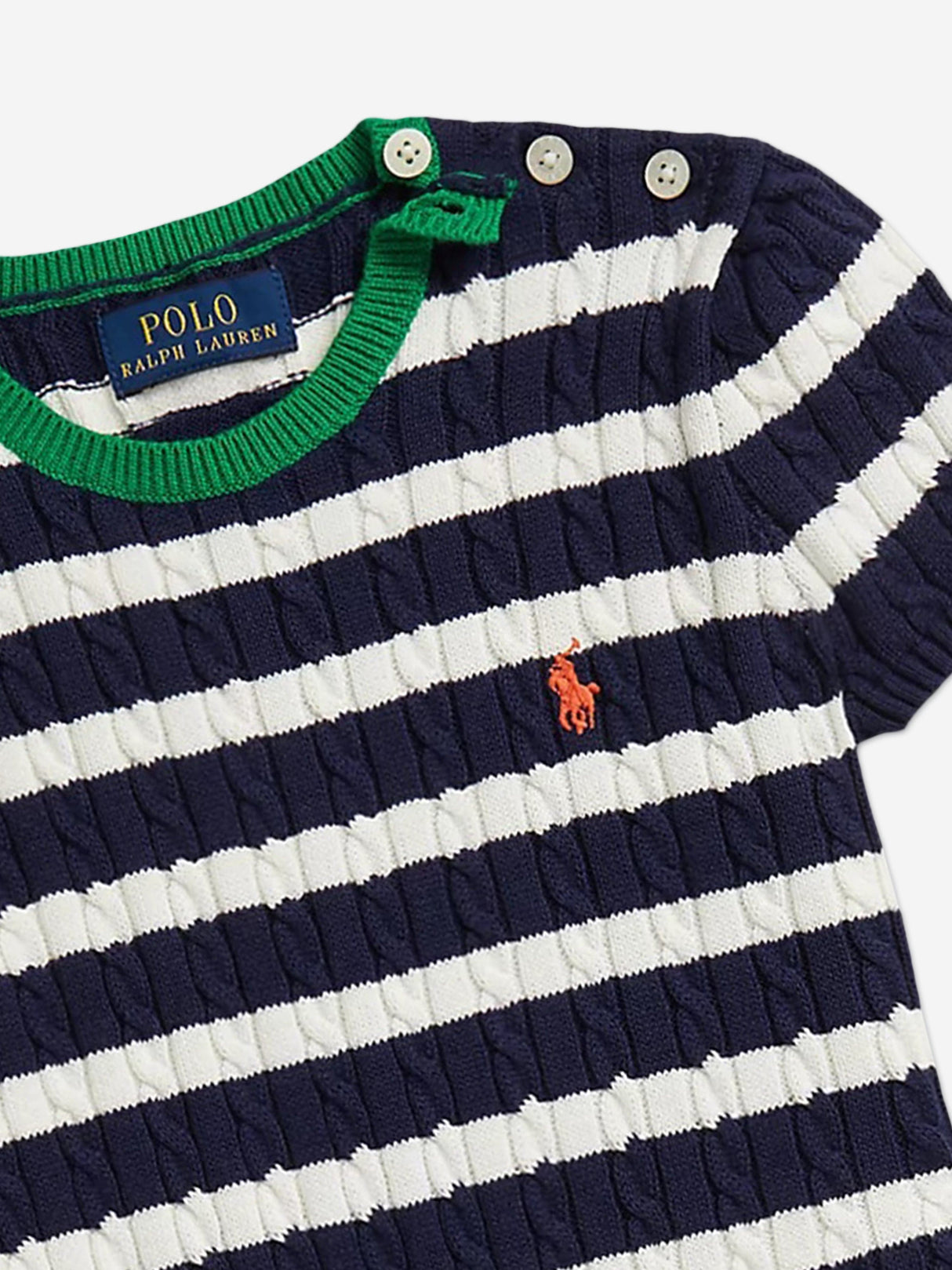 Ralph Lauren Girls Mini Cable Knit Skirt Set in Navy