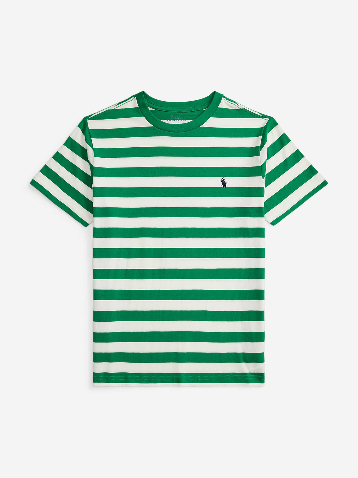 Ralph Lauren Boys Striped Jersey T-Shirt in Green