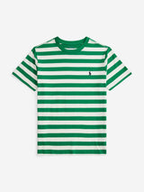 Ralph Lauren Boys Striped Jersey T-Shirt in Green