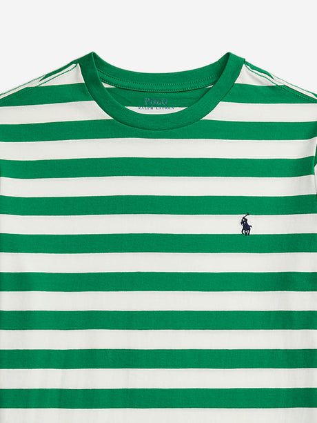 Ralph Lauren Boys Striped Jersey T-Shirt in Green