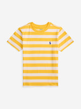 Ralph Lauren Boys Striped Logo T-Shirt in Yellow
