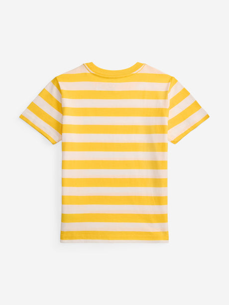 Ralph Lauren Boys Striped Logo T-Shirt in Yellow