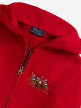 Ralph Lauren Boys Polo Player Zip Up Top in Red