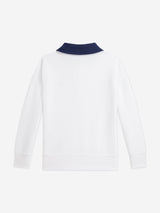 Ralph Lauren Boys Half Zip Sweatshirt in White