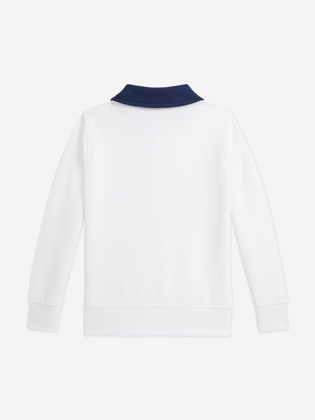 Ralph Lauren Boys Half Zip Sweatshirt in White