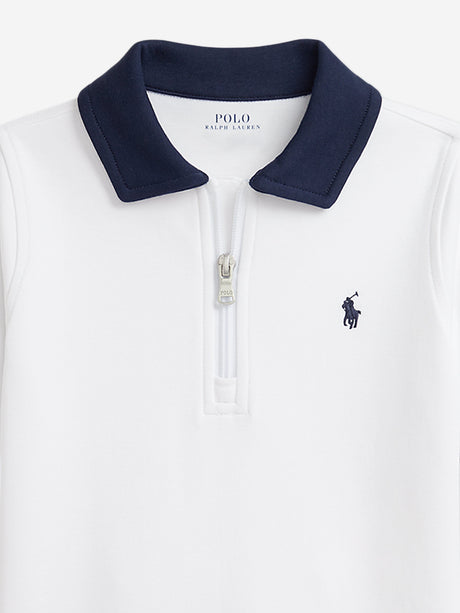 Ralph Lauren Boys Half Zip Sweatshirt in White