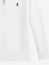 Ralph Lauren Boys Half Zip Sweatshirt in White