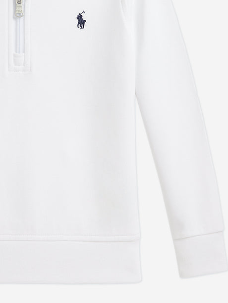 Ralph Lauren Boys Half Zip Sweatshirt in White