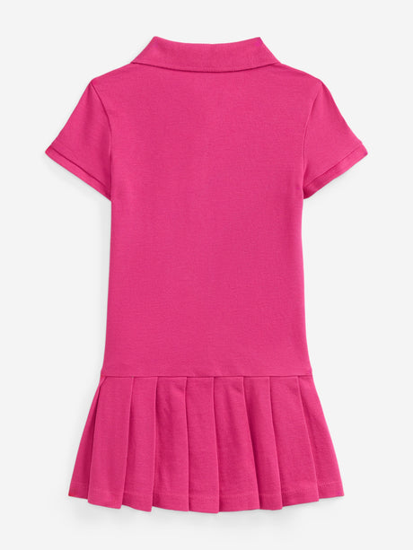 Ralph Lauren Girls Pleated Polo Dress in Pink