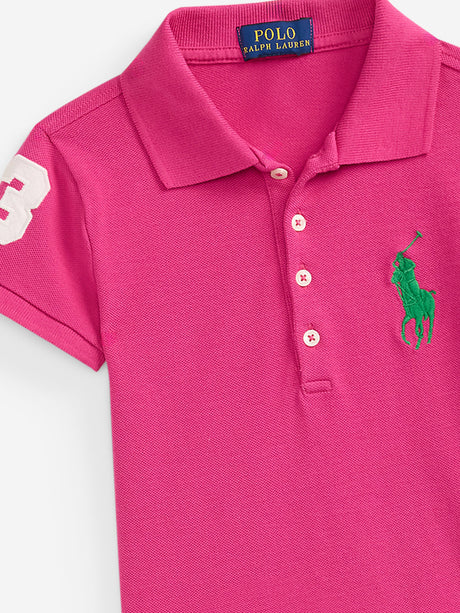 Ralph Lauren Girls Pleated Polo Dress in Pink