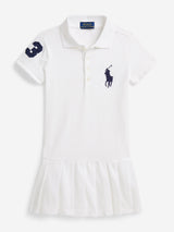 Ralph Lauren Girls Pleated Polo Dress in White