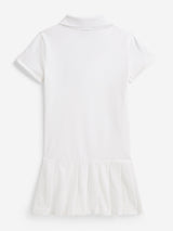 Ralph Lauren Girls Pleated Polo Dress in White