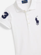 Ralph Lauren Girls Pleated Polo Dress in White